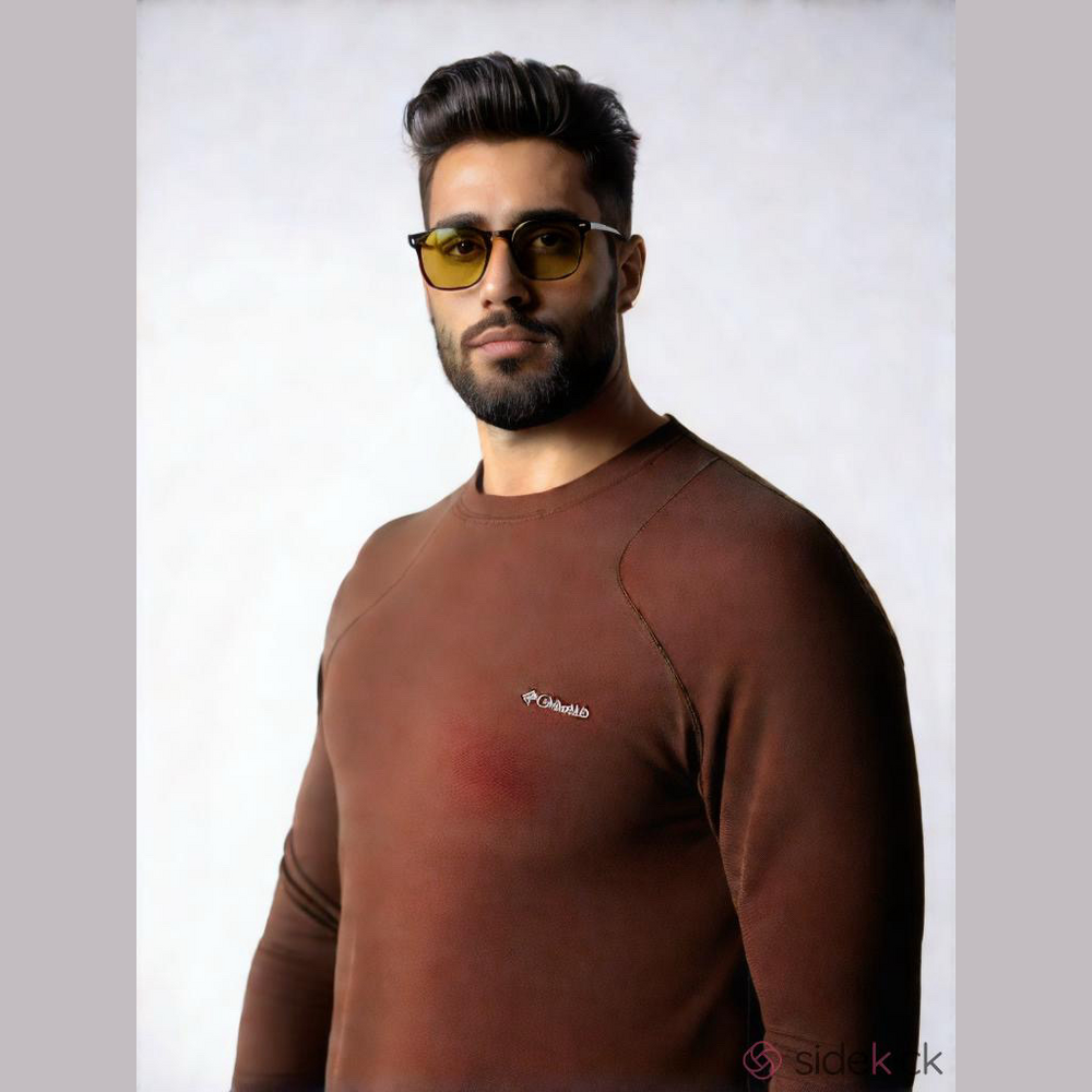 Columbia Men's Standard Size M Long Sleeve Crew Neck T-Shirt Brown